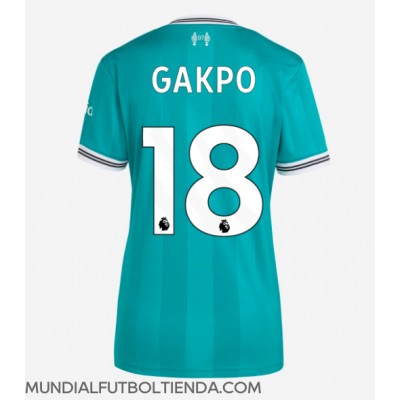 Camiseta Liverpool Cody Gakpo #18 Tercera Equipación Replica 2025-26 para mujer mangas cortas Camiseta Liverpool Cody Gakpo #18 Tercera Equipación Replica 2025-26 para mujer mangas cortas